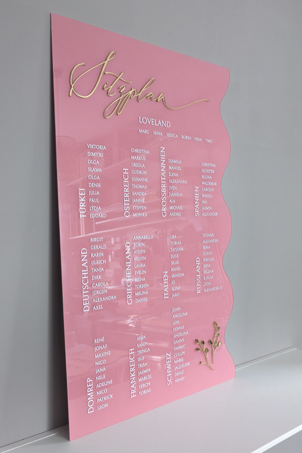 Hochzeitsschilder aus Acryl