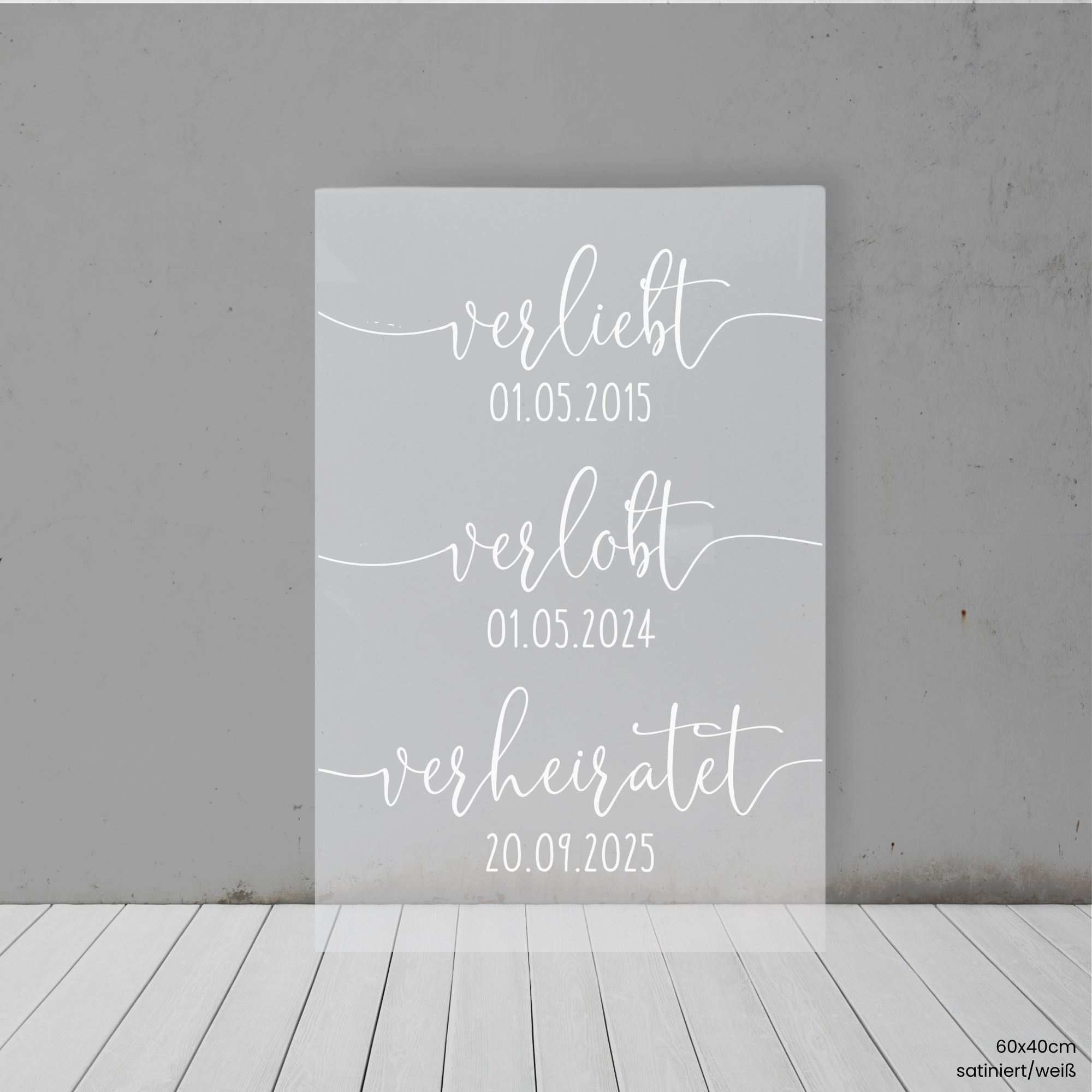 Lines - Acryl | Verliebt, verlobt, verheiratet