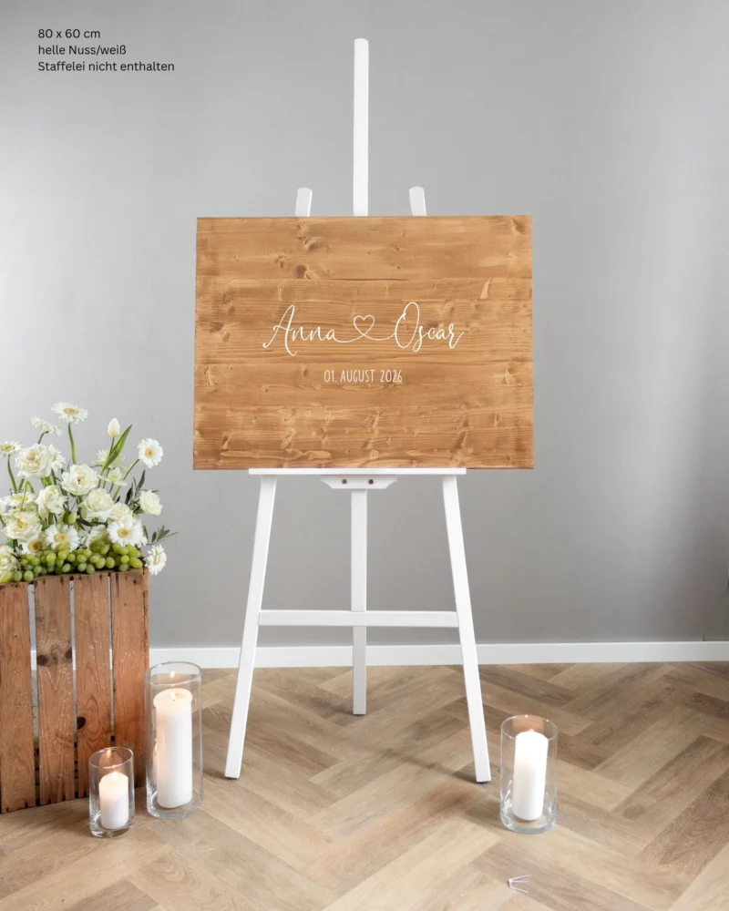 Lines - Holz | Gästebuch-Schild